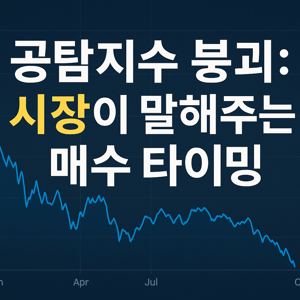 공포탐욕지수가 극단적 공포 구간으로 떨어진 금융시장 그래프 썸네일 이미지