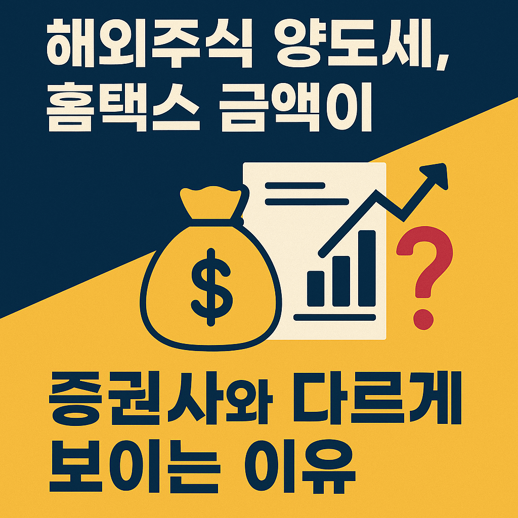 해외주식 양도세 신고 시 홈택스와 증권사 계산 금액이 다르게 보이는 이유를 설명하는 썸네일