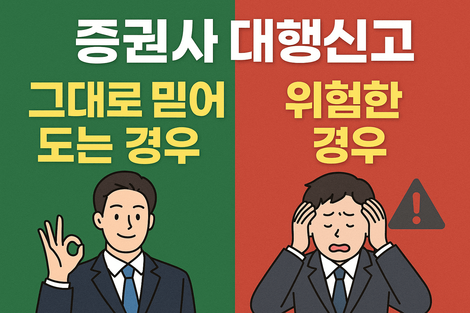 증권사 대행신고를 그대로 믿어도 되는 경우와 위험한 경우를 비교한 썸네일 이미지
