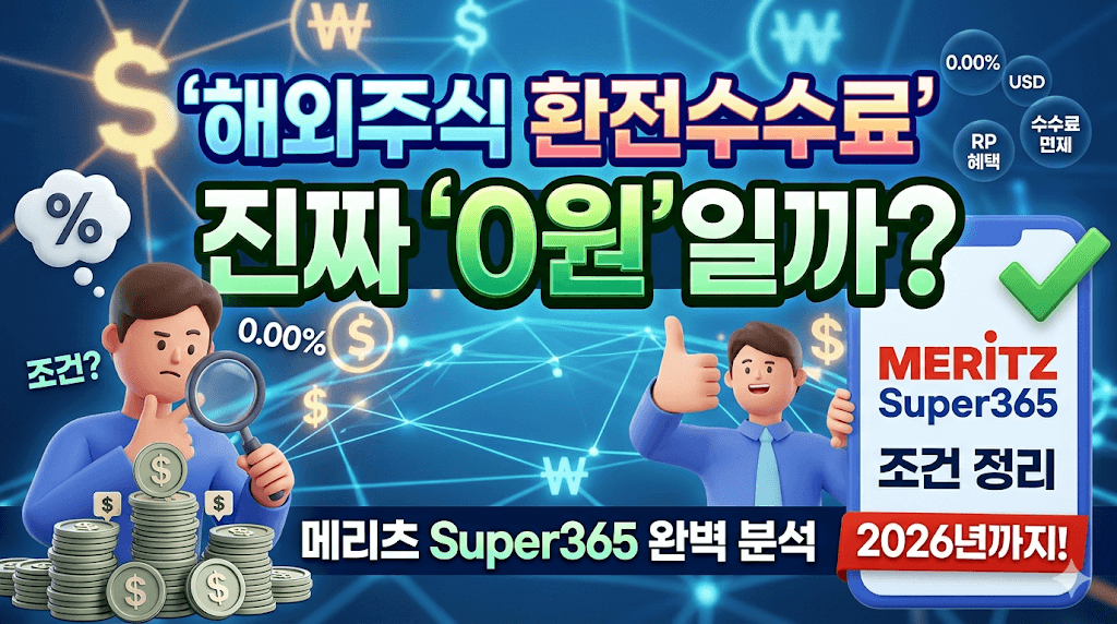 메리츠 Super365 해외주식 환전수수료 무료 조건 정리