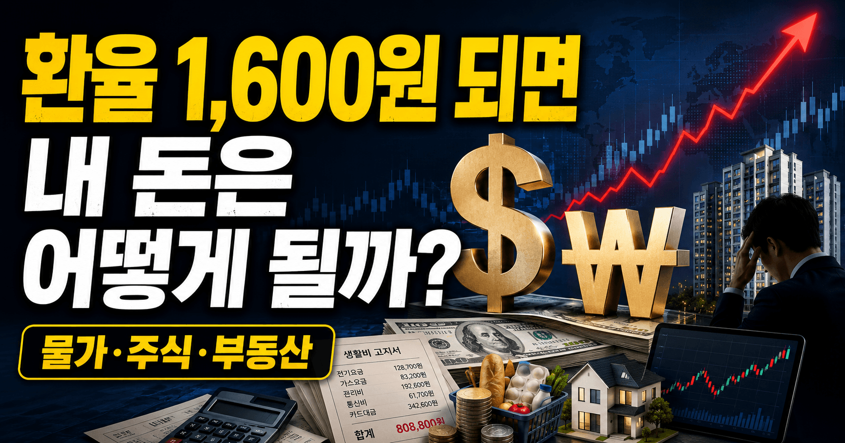 환율 1,600원 돌파 시 물가, 주식, 부동산, 생활비에 미치는 영향