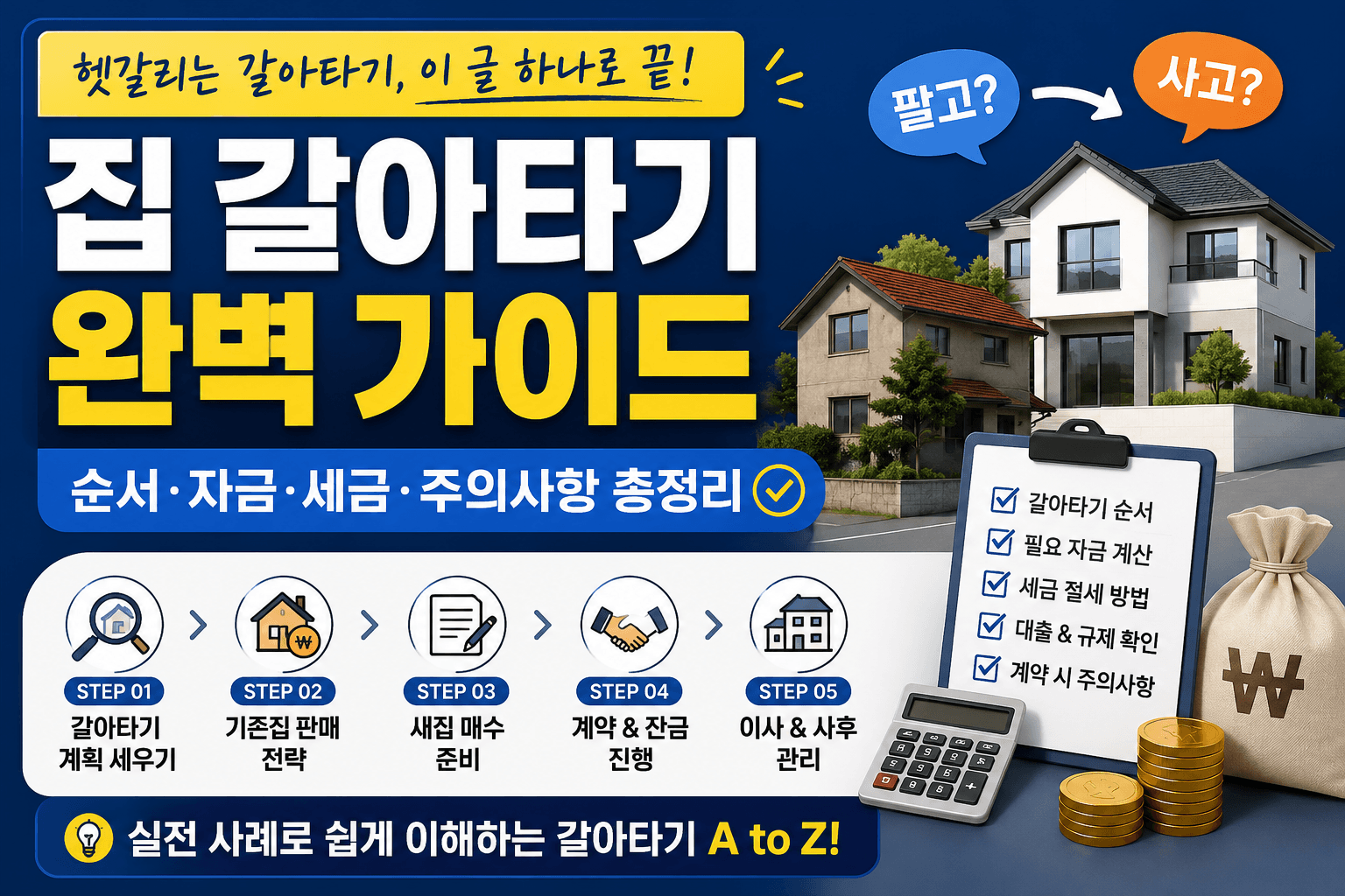 아파트 갈아타기 순서와 세금, 기존 집 매도부터 새집 매수까지 정리한 썸네일