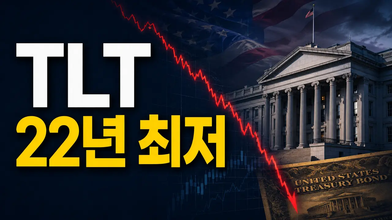 TLT 22년 만에 최저와 미국 30년 국채금리 상승을 표현한 썸네일