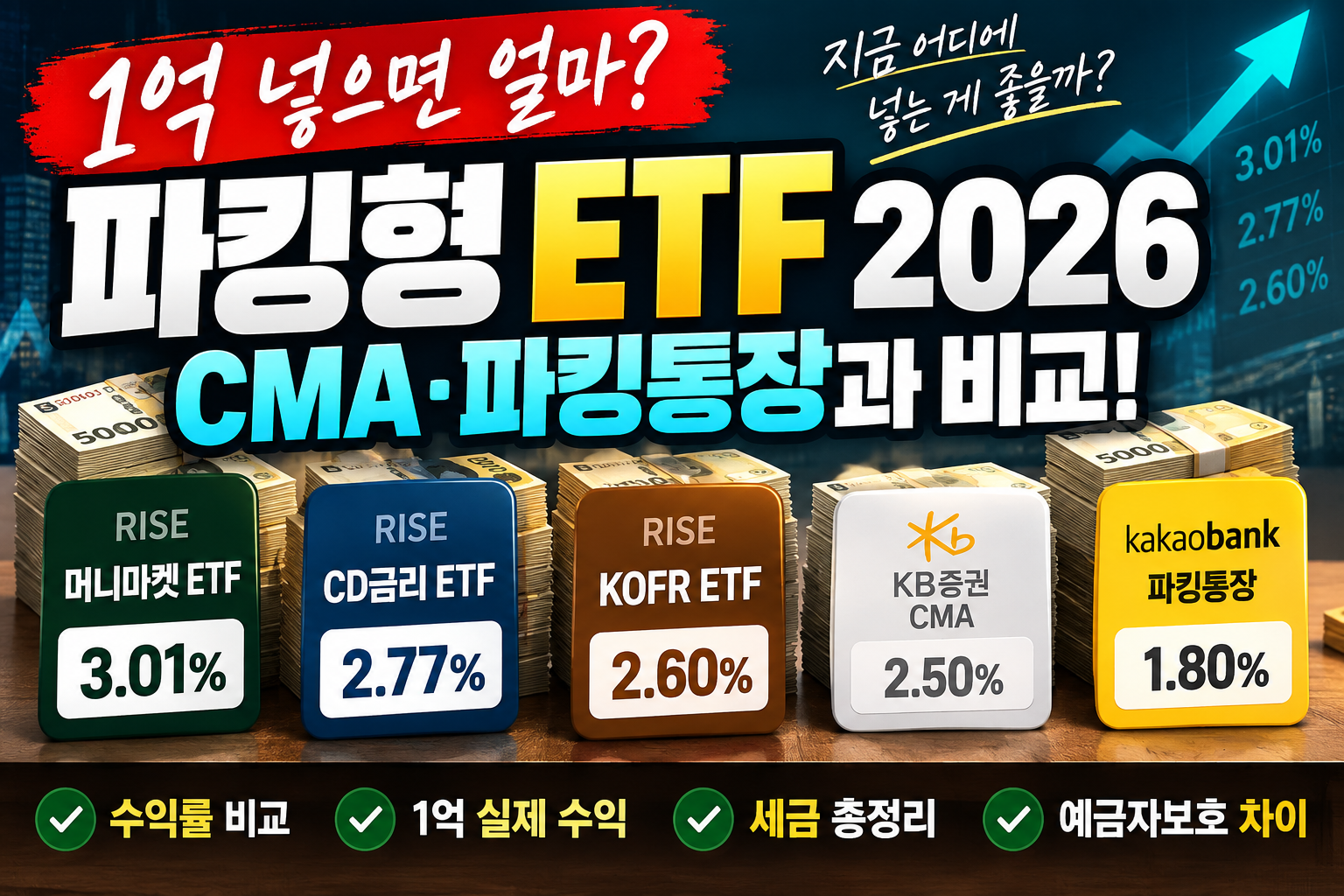 파킹형 ETF 2026 CMA 파킹통장 비교와 1억 투자 수익