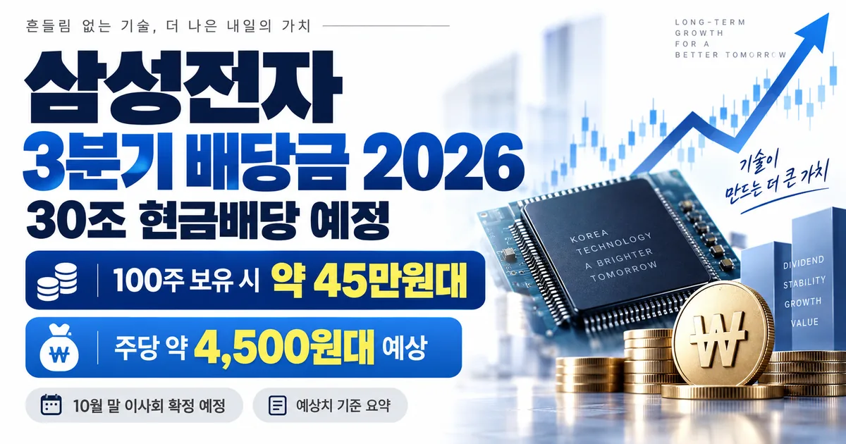 삼성전자 3분기 배당금 2026 30조 현금배당