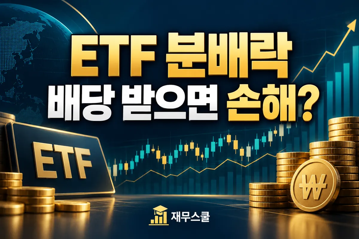 ETF 분배락과 분배금의 관계를 묻는 재무스쿨 표지